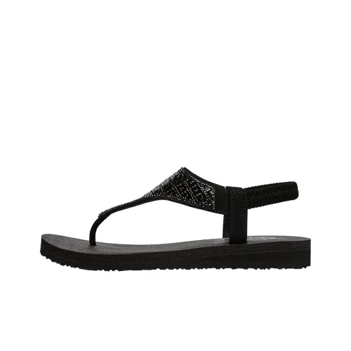 Skechers Meditation Резиновая подошва Шлепанцы Женские Черный