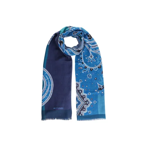 ETRO Wool Knit Шарфы Синий Женские