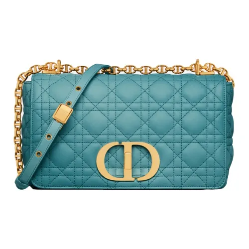 DIOR Caro Sheepskin Сумка через плечо Сумка через плечо Сумка среднего размера Женская Небесно-голубая