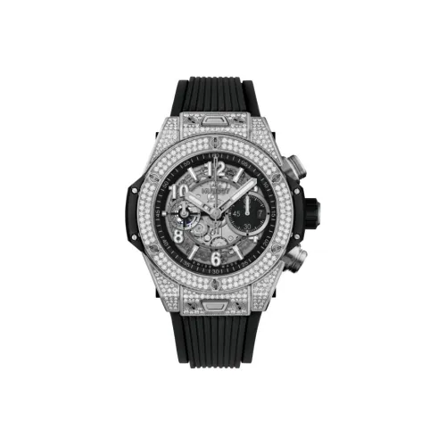 HUBLOT Big Bang Автоматический Механический Механизм Мужские Часы 44 мм Серый Циферблат Титан Корпус Часы Резиновый Ремешок