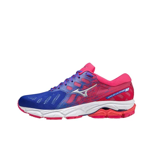 Mizuno Wave Ultima 12 противоскользящие устойчивые к истиранию низкий топ беговые кроссовки женские синий розовый белый