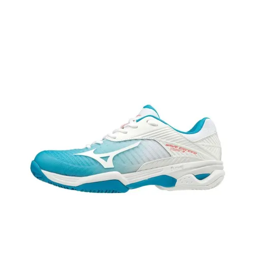 Mizuno Wave Exceed Tour 3 CC противоскользящие устойчивые к истиранию дышащие кроссовки для тенниса низкого профиля женские синие и белые