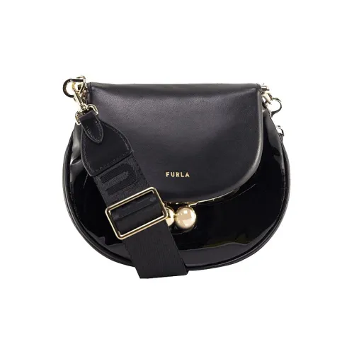 Furla Portagioia Кожа Сумка через плечо Мини Женская Черная