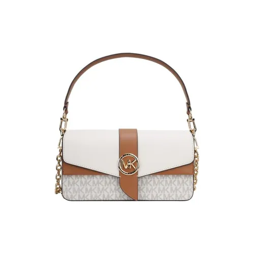 MICHAEL KORS Greenwich Портативный Crossbody Сумка через плечо Женская Ванильный Белый Коричневый Многоцветный