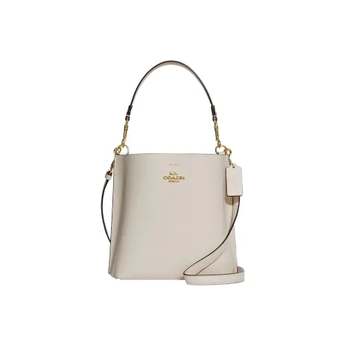 COACH Mollie Кожа Ведрообразная Сумка Сумка Сумка через плечо Сумка через плечо Маленькая Женская Белая