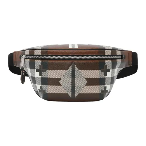 Burberry Телячья кожа Комбинированная Сумка через плечо с одним плечевым ремнем Слинг-сумка Поясная сумка Стандартная Мужская Цвет Береза Темно-коричневый