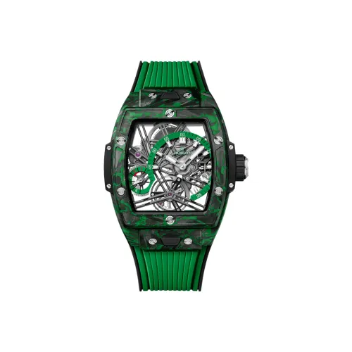 HUBLOT Big Bang Механизм с ручным заводом Мужские часы Часы 42 мм Черепный циферблат Углеродное волокно Чехлы для часов Резиновый ремешок