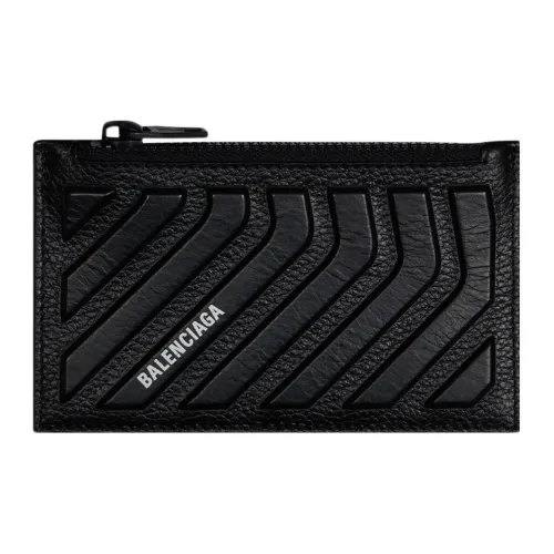 Balenciaga Коровья кожа крупнозернистая текстура кошелек для монет женский черный