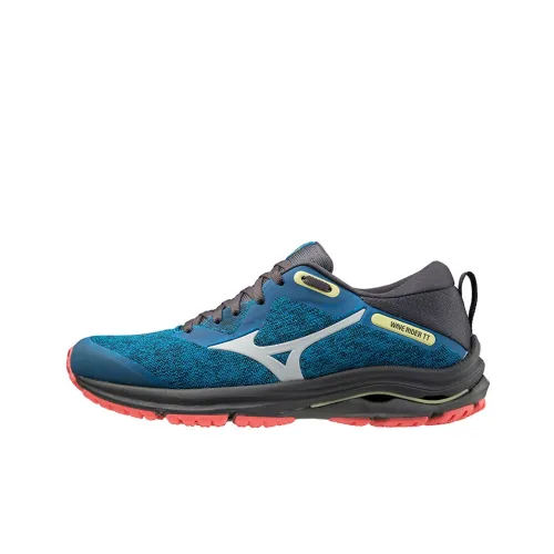 Mizuno Wave Rider TT 2 Дышащие Низкие Кроссовки для Бега Женские Синие Серые Серебряные