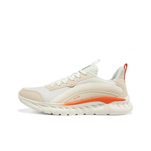Erke Дышащие Низкие Кроссовки для Бега Мужские Белые Оранжевые