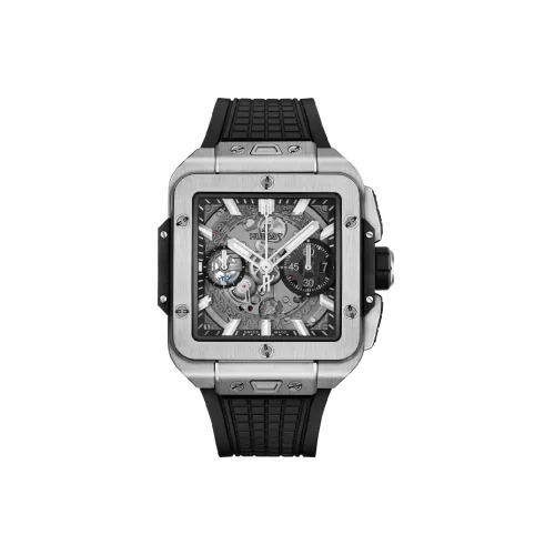 HUBLOT SQUARE BANG UNICO Автоматический Механический Часы Мужские 42 мм Серый Циферблат Титан Корпус Часов