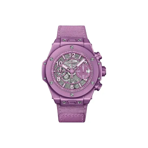 HUBLOT Big Bang Автоматический Механический Часы Мужские Часы Фиолетовый Циферблат Часы Алюминиевый Корпус Часы Нейлоновый Ремешок