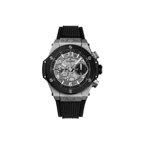 HUBLOT Big Bang Автоматический Механический Часы Мужские 42 мм Серый Циферблат Титан Корпус Часы Резиновый Ремешок