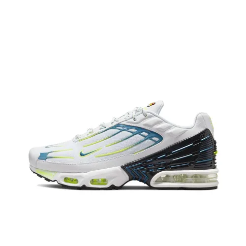 Nike Air Max Plus 3 Амортизация Износостойкий Низкий Топ Беговые кроссовки Мужские Белые