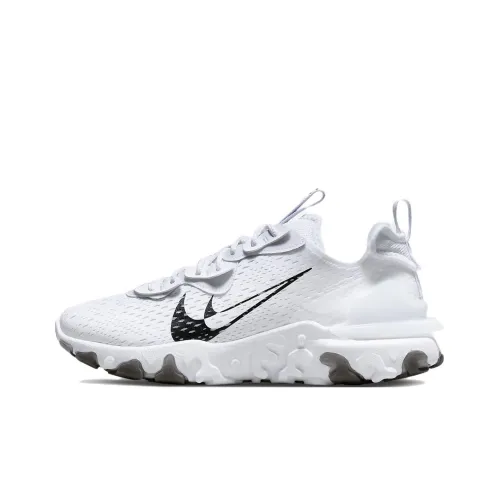 Nike React Vision Шокабойеры Противоскользящие Устойчивые к истиранию Низкий Топ Беговые кроссовки Женские Белый Черный