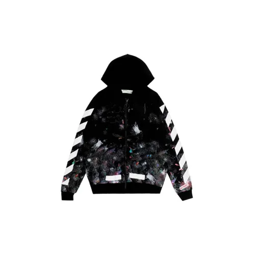 OFF Белый Толстовка Осенний Регулярный крой Мужской Черный