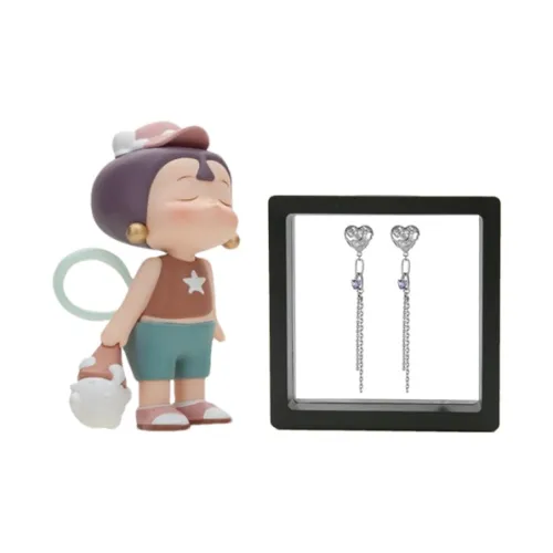 Moji Эльф Лава Сердце Бахрома Серьги-кольца Модная игрушка Слепые коробки Комбо