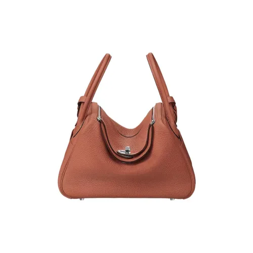 HERMES Lindy Clemence Bullock Кожа Сумка Сумка через плечо Женская 6C Cuivre Медный Красный