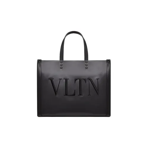 Valentino VLTN Корова Кожа Вышивка Сумка-тоут Сумка для покупок Мужская Черная