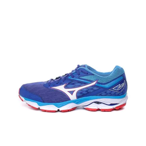Mizuno Wave Ultima 9 Легкий Износостойкий И Не скользящий Низкий Топ Беговые кроссовки Синий-Фиолетовый Белый