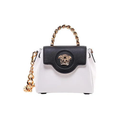 VERSACE La Medusa Кожа Сумка через плечо Сумка Женская Белая и Черная