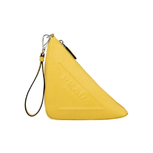 PRADA Кожаный клатч мужской солнечно-желтый