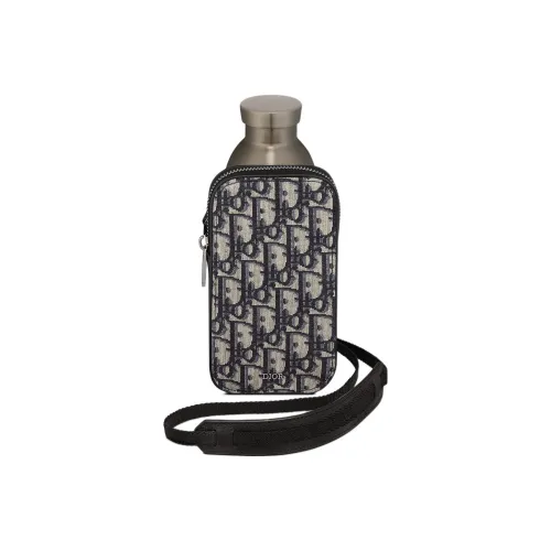 DIOR Aqua OBLIQUE Печатная ткань Коровья кожа Чехол для телефона Унисекс Бежевый Черный