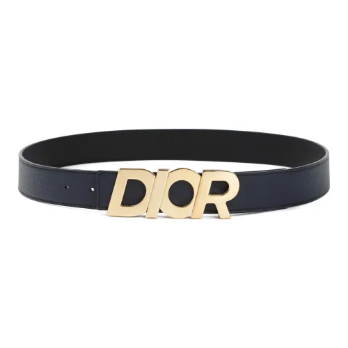 DIOR Кожаные ремни Мужской Черный 3,5 см