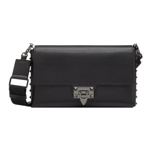 Valentino Rockstud Телячья кожа с текстурой Сумка через плечо Мужская Черная