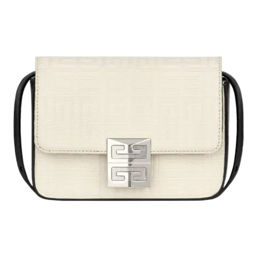 GIVENCHY 4G Покрытый холст Коровья кожа Клатч Ручная сумка Сумка через плечо Сумка на плечо Женская Белая