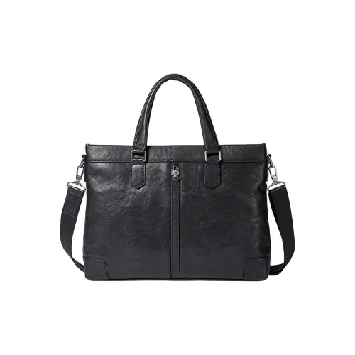 NOMK Сумка из крупнозернистой текстуры коровьей кожи портфель сумка для ноутбука мужская черная