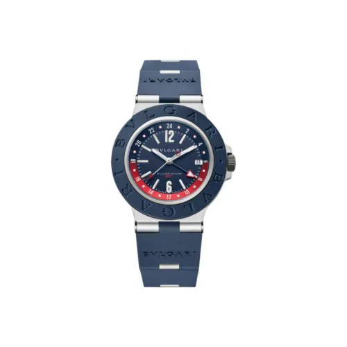 BVLGARI Наручные часы Автоматический Механический Механизм Силиконовый Ремешок 40 мм Синий Циферблат Мужские часы