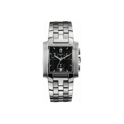 TISSOT T TREND Collection Кварцевый механизм Унисекс Часы Черный циферблат Ремешок из нержавеющей стали