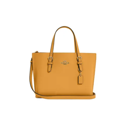 COACH Mollie Кожа Одно плечо Ручная сумка Сумка через плечо Средняя Женская Желтая