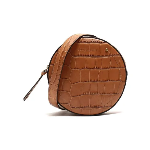 LONGCHAMP Cavalcade Коровья кожа Слинг-сумка Сумка на пояс Маленькая круглая сумка Сумка через плечо Маленькая Женская Коричневая