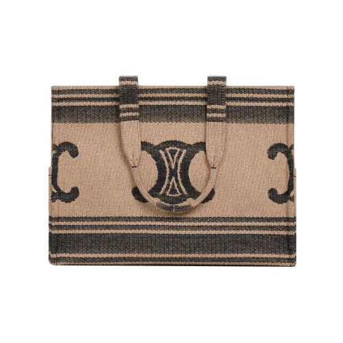 CELINE Cabas Thais Текстиль Ткань Тоут Сумка Сумка для покупок Сумка на плечо Сумка Обычный Женский Бежевый Черный