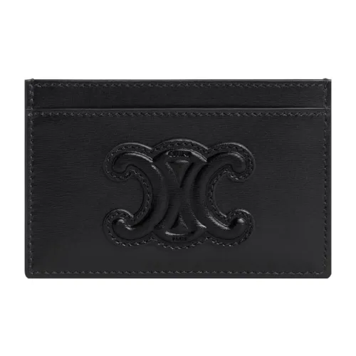 CELINE Triomphe Коровья кожа Держатель для карт кошелек Картхолдер Стандартный Унисекс Черный