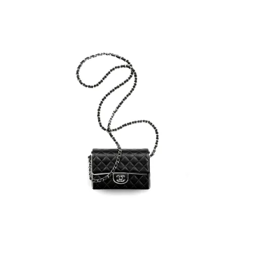 CHANEL Овчина Evening Bag Сумка через плечо Маленькая Женская Черная