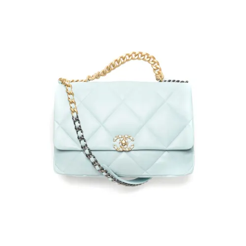 CHANEL 19Bag Lambskin Flap Bag Crossbody Bag Shoulder Bag Large Women's Light Blue