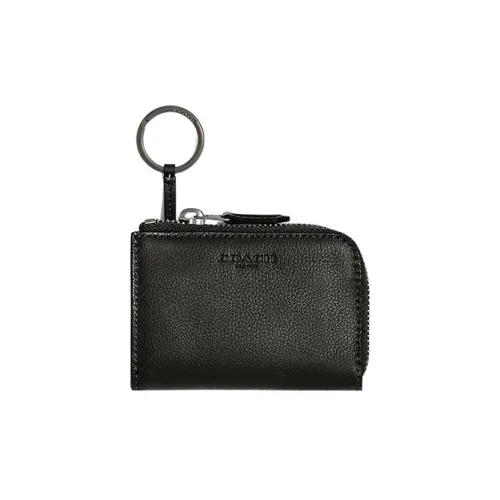 COACH Key Case Коровья кожа Монетница Key Pouch Мужской Черный