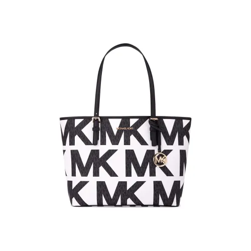 MICHAEL KORS Jet Set Travel Искусственная кожа Тоут Сумка Сумка для покупок Сумка на плечо Женская Белая Черная