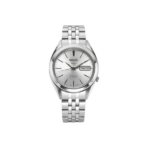 SEIKO Seiko5 Автоматический Механический Механизм Нержавеющая Сталь Ремешок Часы Мужские Серебристый Циферблат
