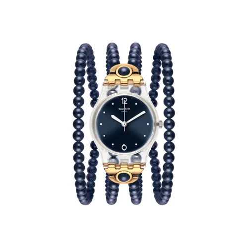 SWATCH Женские часы Кварцевый механизм 25 мм Синий циферблат Пластиковый корпус Часы Пластиковый ремешок