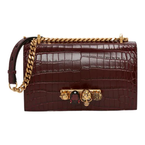 Alexander McQueen JEWELLED SATCHEL Коровья кожа Сумка на плечо Женская Красная