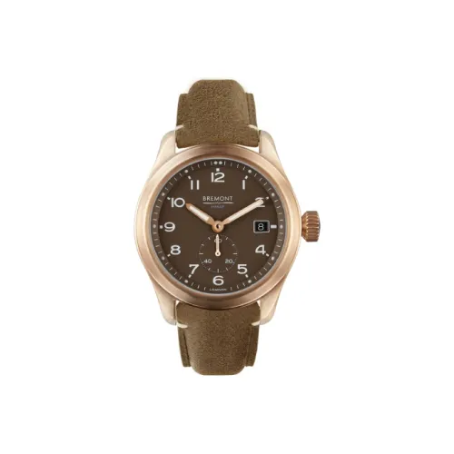 BREMONT Автоматический Механический Movement Унисекс Часы Royal Escort Collection 40 мм Кофе