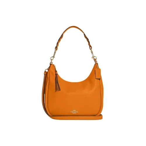 COACH Jules Пескоструйная кожа Сумка через плечо Сумка Сумка через плечо Сумка через плечо Большая Женская Светло-оранжевая