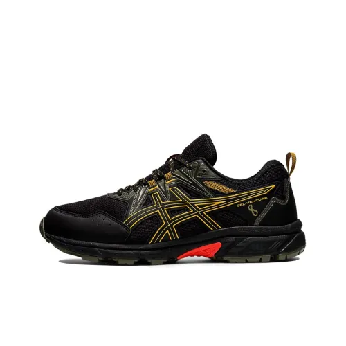 Asics Gel Venture 8 Low Топ Беговые кроссовки Мужские Черные Желтые