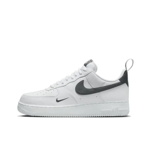 Nike Air Force 1 Slip Resistant Abrasion Resistant Lightweight Breathable Скейтбординг Кроссовки Низкие Мужские Белые Серые