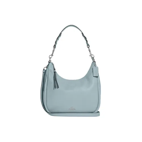 COACH Сумка из крупнозернистой текстуры плечо сумка через плечо сумка через плечо большая женская светло-синяя