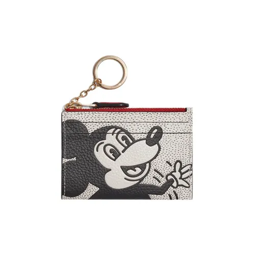 COACH X DISNEY X Keith Haring Skinny Wallet из кожаной ткани унисекс белый